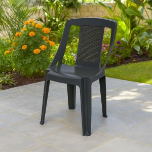 Vista ambientata Sedia impilabile in Polipropilene colore Antracite modello Procida Totò Piccinni