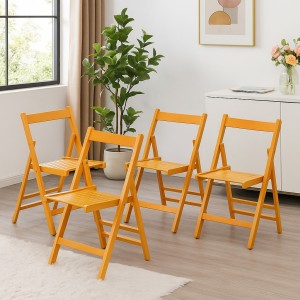 Vista ambientata set 4 sedie in legno di alta qualità pieghevoli colore Blu Totò Piccinni