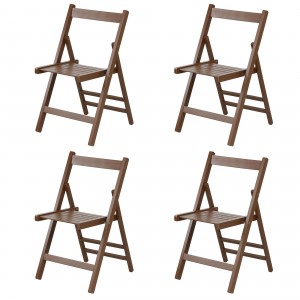 set 4 sedie in legno di alta qualità pieghevoli colore Noce Totò Piccinni