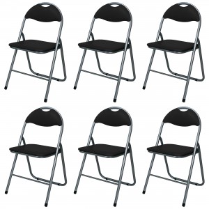 set 6 sedie pieghevoli salvaspazio Imbottite Totò Piccinni nero grigio