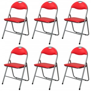 Set di 6 sedie pieghevoli salvaspazio imbottite ecopelle colore Rosso Totò Piccinni