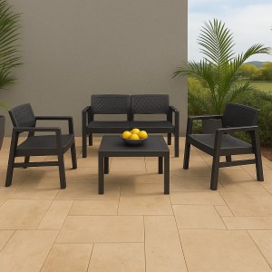 Vista ambientata Set da giardino colore Antracite in Polipropilene modello Kilimanjaro Totò Piccinni