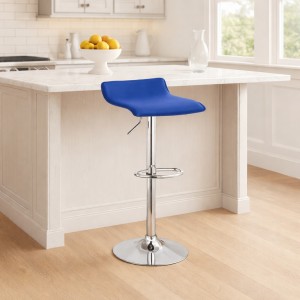 Vista ambientata sgabello bar nevada girevole 360 gradi regolabile in altezza blu Totò Piccinni