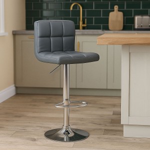 Vista ambientata sgabello colorado bar con schienale girevole 360 gradi regolabile in altezza grigio