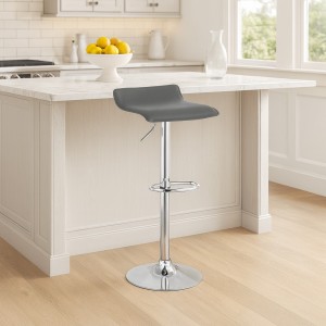 Vista ambientata sgabello bar nevada girevole 360 regolabile in altezza grigio Totò Piccinni