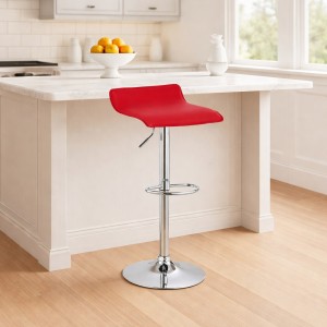 Vista ambientata sgabello bar nevada girevole 360 gradi regolabile in altezza rosso Totò Piccinni