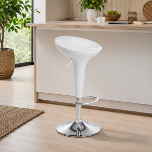 vista ambientata sgabello bar nashville girevole 360 gradi regolabile in altezza bianco Totò Piccinni