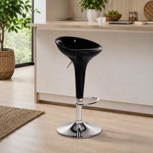 vista ambientata sgabello bar nashville girevole 360 gradi regolabile in altezza nero Totò Piccinni 