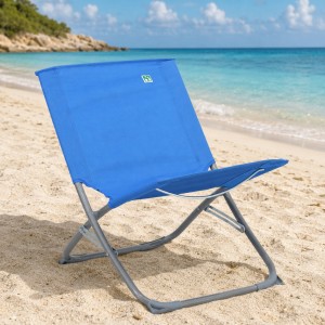 Vista ambientata Spiaggina mare in acciaio e telo in poliestere colore "blu" modello Beach Totò Piccinni