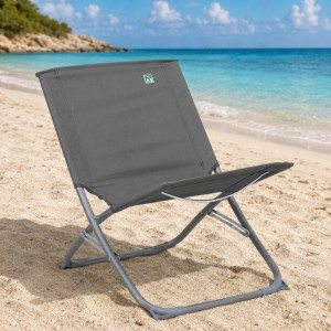 Vista ambientata Spiaggina mare in acciaio e telo in poliestere colore "grigio" modello Beach Totò Piccinni