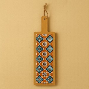 Vista ambientata Tagliere in bambù e ceramica colore Arancione modello Valladolid Villa D'Este