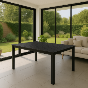 Vista ambientata Tavolo Allungabile in Alluminio 160/240 colore Antracite modello Linosa Totò Piccinni