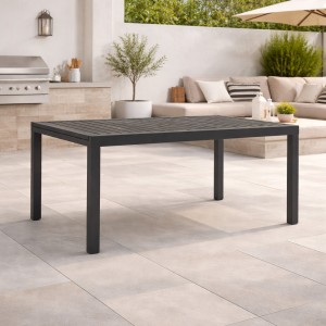 Vista ambientata Tavolo Allungabile in Alluminio colore Antracite 160/240 modello Salina Totò Piccinni