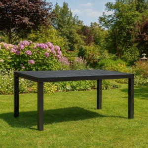 Vista ambientata Tavolo Allungabile in Alluminio colore Antracite 160/240 modello Salina Totò Piccinni