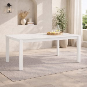 Vista ambientata Tavolo Allungabile in Alluminio colore Bianco 160/240 modello Linosa Totò Piccinni