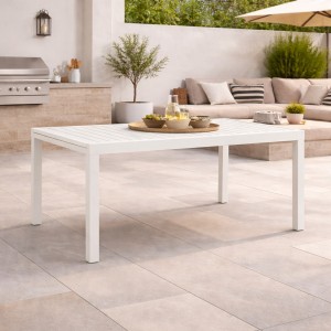 Vista ambientata Tavolo Allungabile in Alluminio colore Bianco160/240 modello Salina Totò Piccinni