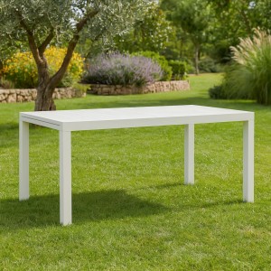 Vista ambientata Tavolo Allungabile in Alluminio colore Bianco160/240 modello Salina Totò Piccinni