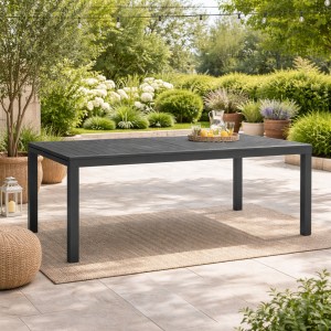 Vista ambientata Tavolo Allungabile in Alluminio colore antracite 200/300x100 modello Salina Totò Piccinni