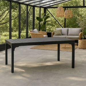 Vista ambientata Tavolo in metallo colore Nero piano HDPE modello Cile Totò Piccinni