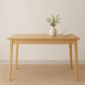 Vista ambientata Tavolo in Legno massello allungabile 120/155 rovere naturale modello Maddalena Totò Piccinni