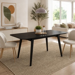 Vista ambientata Tavolo rettangolare colore Wengé design scandinavo modello Ester Totò Piccinni