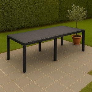 Vista ambientata Tavolo da esterno in Polipropilene colore Antracite modello Queen Totò Piccinni