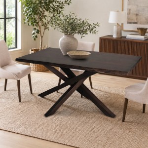 Vista ambientata Tavolo moderno in legno colore Noce Scuro modello Panarea Totò Piccinni