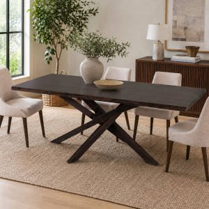 Vista ambientata Tavolo moderno in legno colore Noce Scuro modello Panarea Totò Piccinni