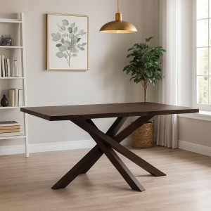 Tavolo moderno PANAREA in pregiato legno massello noce scuro