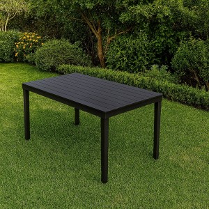 Vista ambientata Tavolo da giardino in Polipropilene colore Antracite modello Sumatra Totò Piccinni