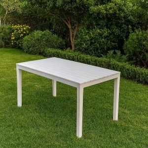 Vista ambientata Tavolo da giardino in Polipropilene colore Bianco modello Sumatra Totò Piccinni