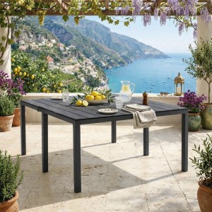 Vista ambientata Tavolo in polipropilene con finitura matt colore "amtracite" modello King Double Totò Piccinni