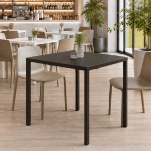 Vista ambientata Tavolo Autolivellante in metallo verniciato a polvere colore "bronzo" 70x70 cm Totò Piccinni 