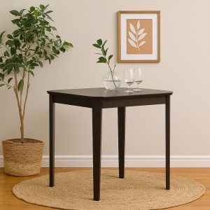 Vista ambientata Tavolo in legno quadrato colore Wengé modello Teo 75 Totò Piccinni