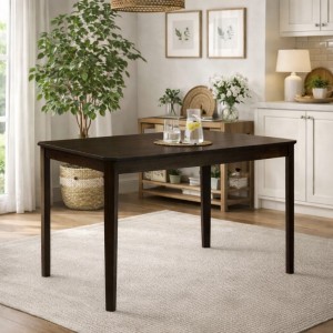 Vista ambientata Tavolo in legno colore Wengé modello Teo 110 Totò Piccinni