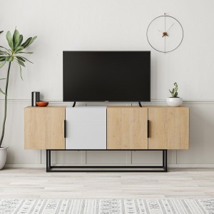 Mobile porta tv in legno colore "Naturale/Bianco" modello Narciso Totò Piccinni