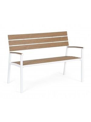 Panchina con struttura alluminio e seduta e schienale in polywood Bizzotto - ISAK 