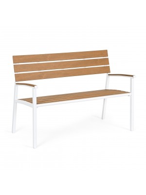Panchina con struttura alluminio seduta e schienale in polywood Bizzotto - ISAK (Bianco)