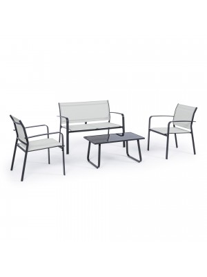 Set da giardino in metallo e textilene colore Antracite modello Arent Totò Piccinni