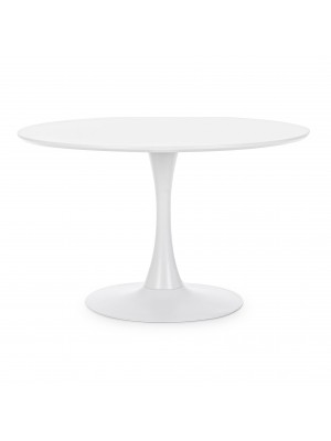 Tavolo da salotto in legno rotondo colore Bianco modello Bloom Totò Piccinni