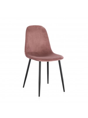 Sedia imbottita colore "Velluto Rosa" con gambe in metallo modello Irelia Totò Piccinni