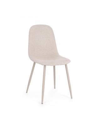 Sedia IRELIA in tessuto imbottita con gambe in metallo (Beige/Tortora)