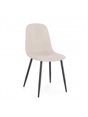 Sedia imbottita colore "Beige/Nero" con gambe in metallo modello Irelia Totò Piccinni