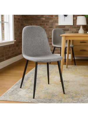 Vista ambientata Sedia imbottita colore Grigio Scuro con gambe in metallo modello Irelia Totò Piccinni