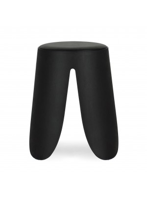 Sgabello in plastica con seduta in similpelle colore Nero modello Imogen Totò Piccinni
