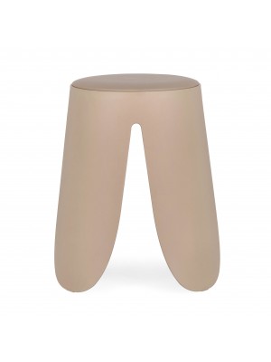 Sgabello in plastica con seduta in similpelle colore Avorio modello Imogen Totò Piccinni