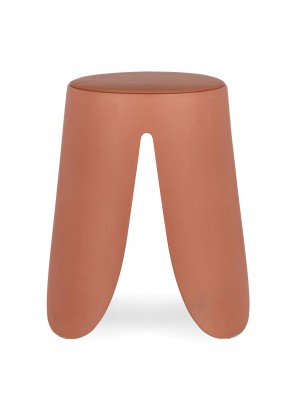 Sgabello in plastica con seduta in similpelle colore Terracotta modello Imogen Totò Piccinni