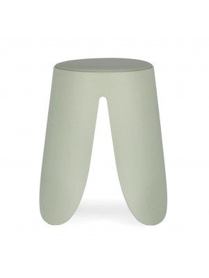 Sgabello in plastica con seduta in similpelle colore Tiffany modello Imogen Totò Piccinni