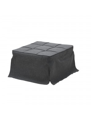 Pouf Letto singolo Pieghevole in Tessuto colore Grigio Scuro con cuscino modello Barney Totò Piccinni