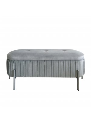 Panca da salotto in Velluto colore Grigio con contenitore modello Kirby Totò Piccinni